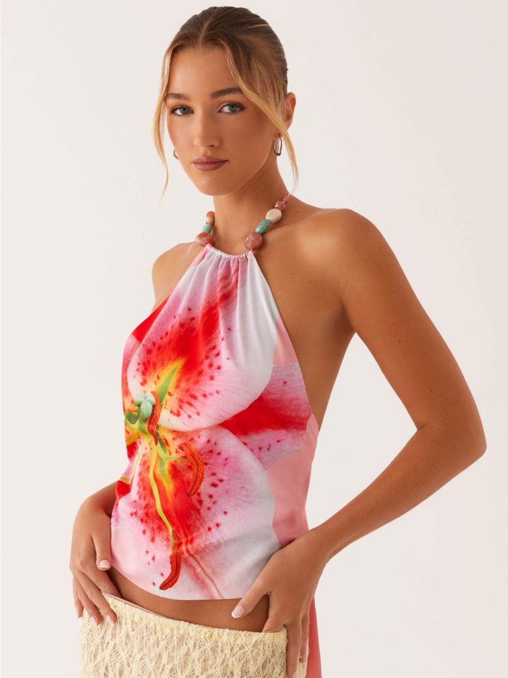 NWT PEPPERMAYO Dalia beaded tie back top✨